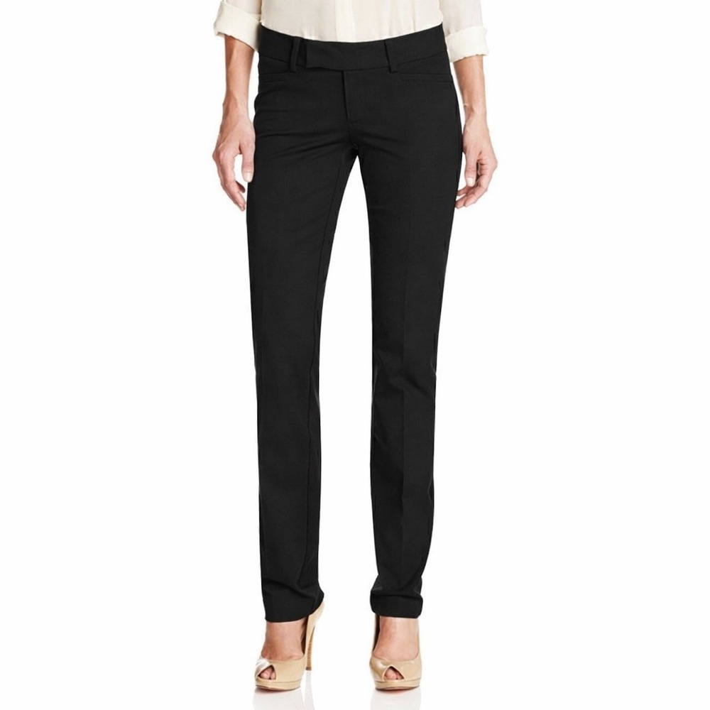 Lilly Pulitzer Leigh Trouser Black Straight Leg Cotton Blend Pants 4 NWT